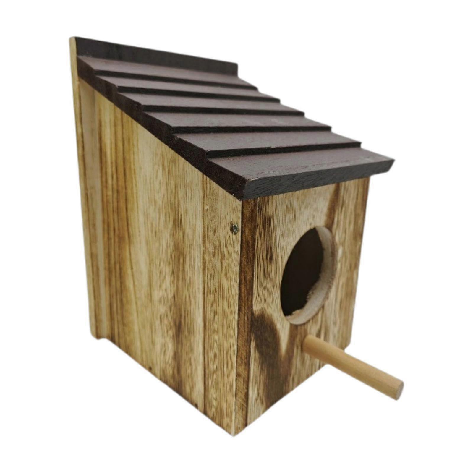 Window Bird House for Small Birds, Wooden Bird Box for Swallows and Throstles, Garden Nesting Shelter