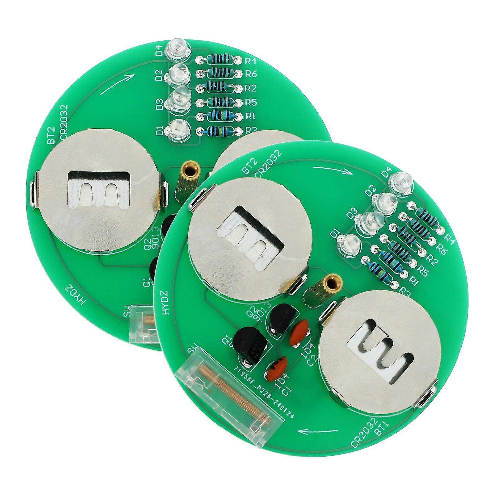 2 Sets Electronic Soldering Gyroscope DIY Rotary Gyroscope Accessories Teaching Training Kit