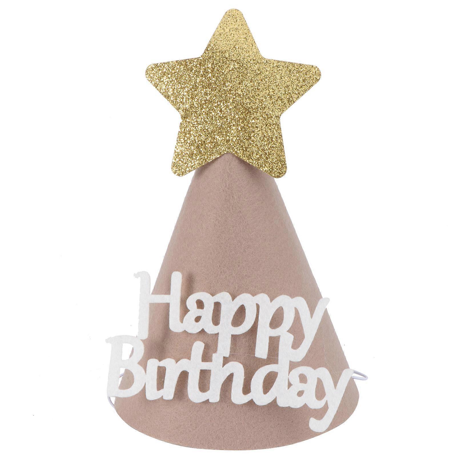 Brown Five- Birthday Hat 18x11cm Party Accessory 1Pc