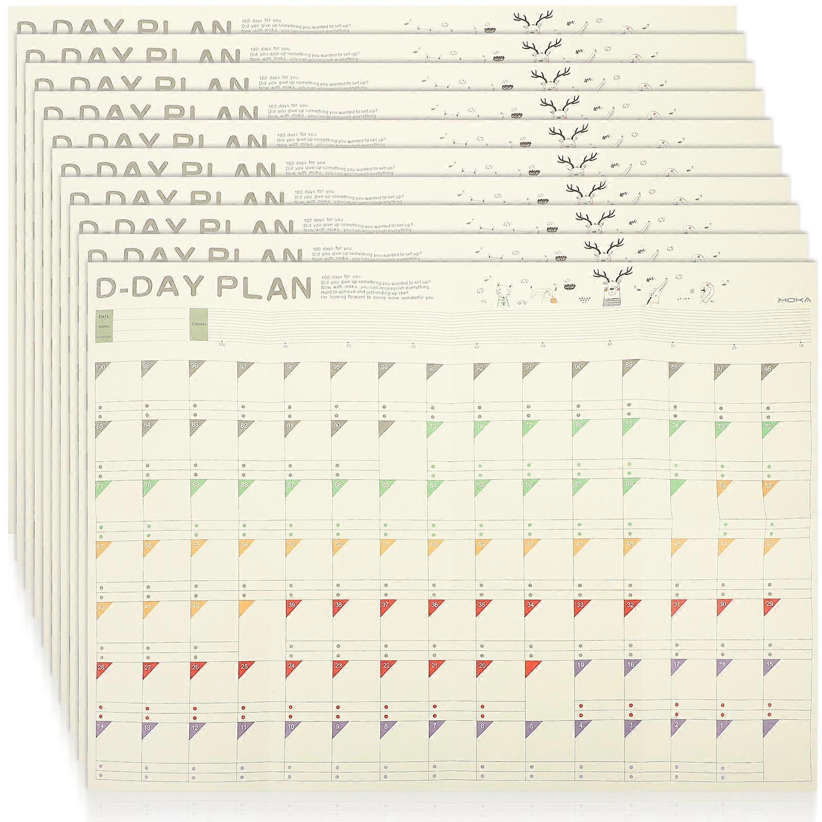 Daily Plan Sheets Paper Planner For Students Planning Record Daily Process Simple And Fresh 51X37X0.1CM 10Sheets