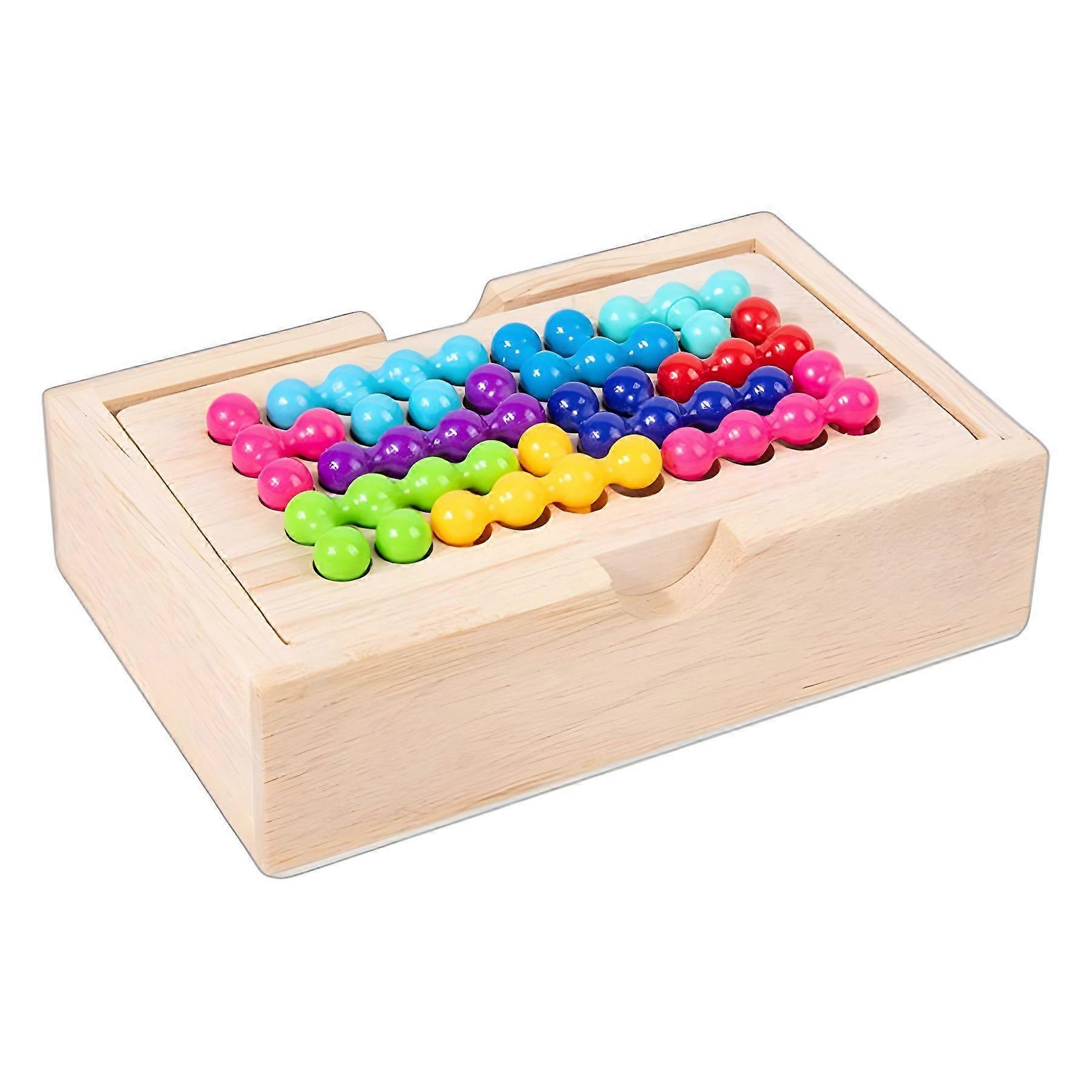 1 piece of wooden puzzle beads concentration training game children's educational thinking challenge level puzzle block, preschool fun game