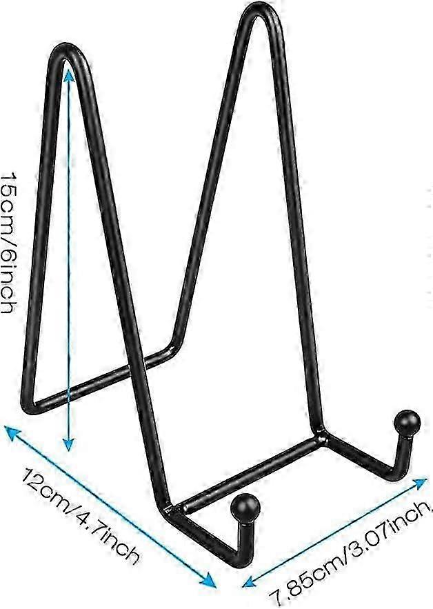 حامل عرض حديدي - حامل معدني 6 بوصة للصور والكتب والديكور (أسود)