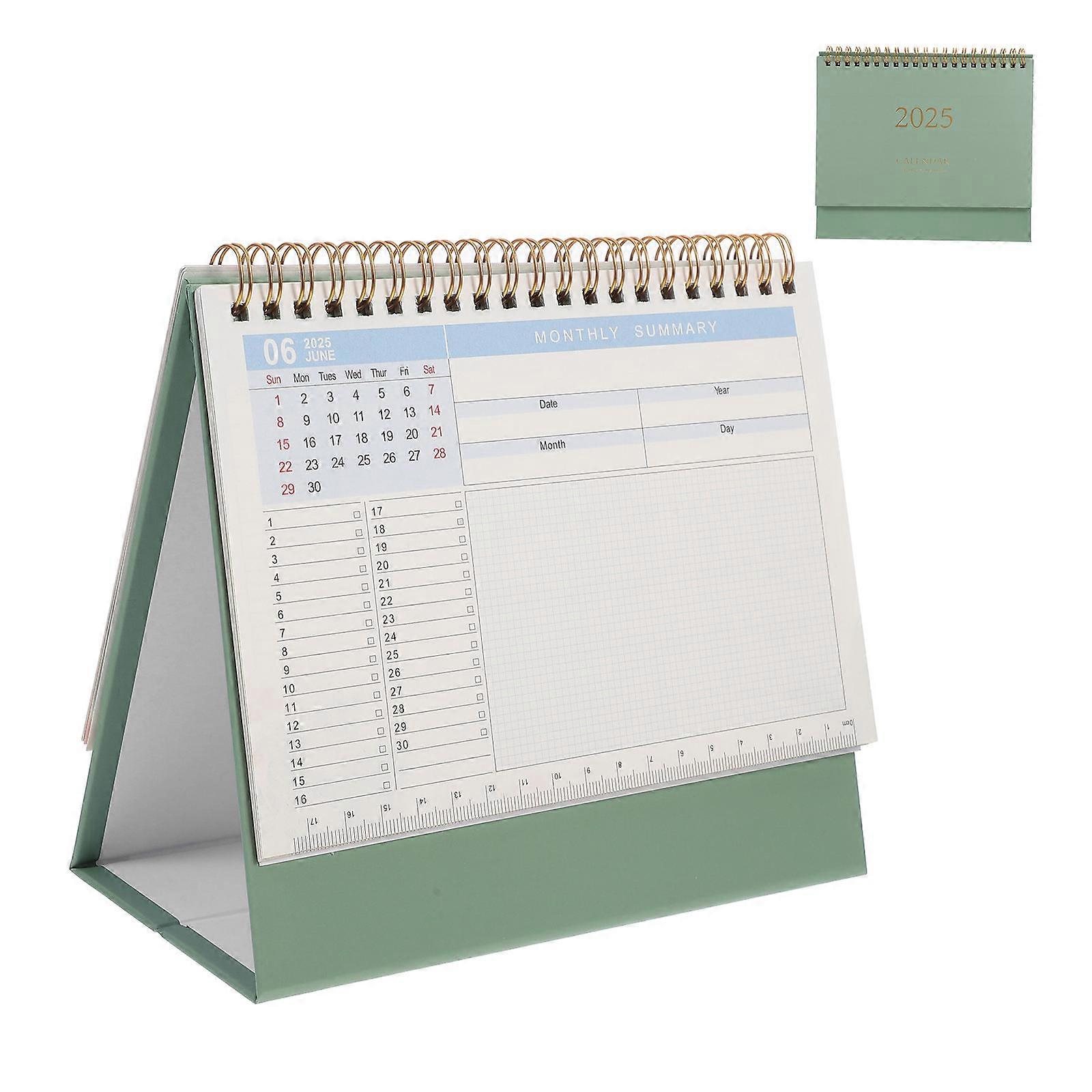Desk Calendar Paper Flip Calendar For Desk Time Management Home Decor Goal Setting Iron 7.6X6.7X3.6in 1Pack