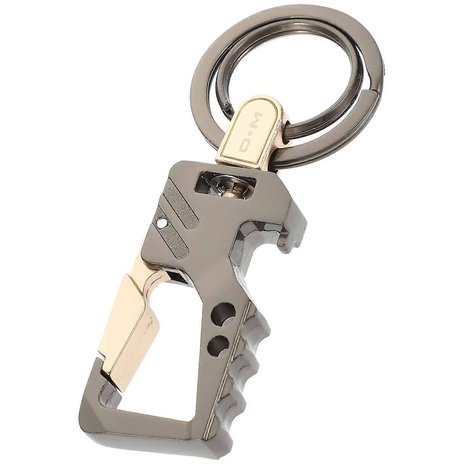 Key Chain Double Ring Keychain Anti-Loss Quick Release For Car Keys Zinc Alloy 1Set