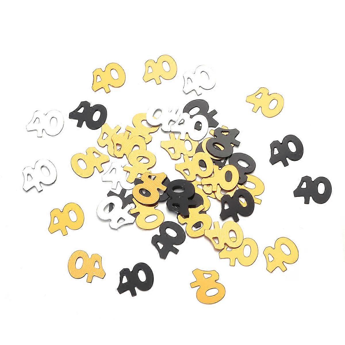 シルバーバースデーデコレーションナンバー40スパンコール紙吹雪記念パーティー用1200個