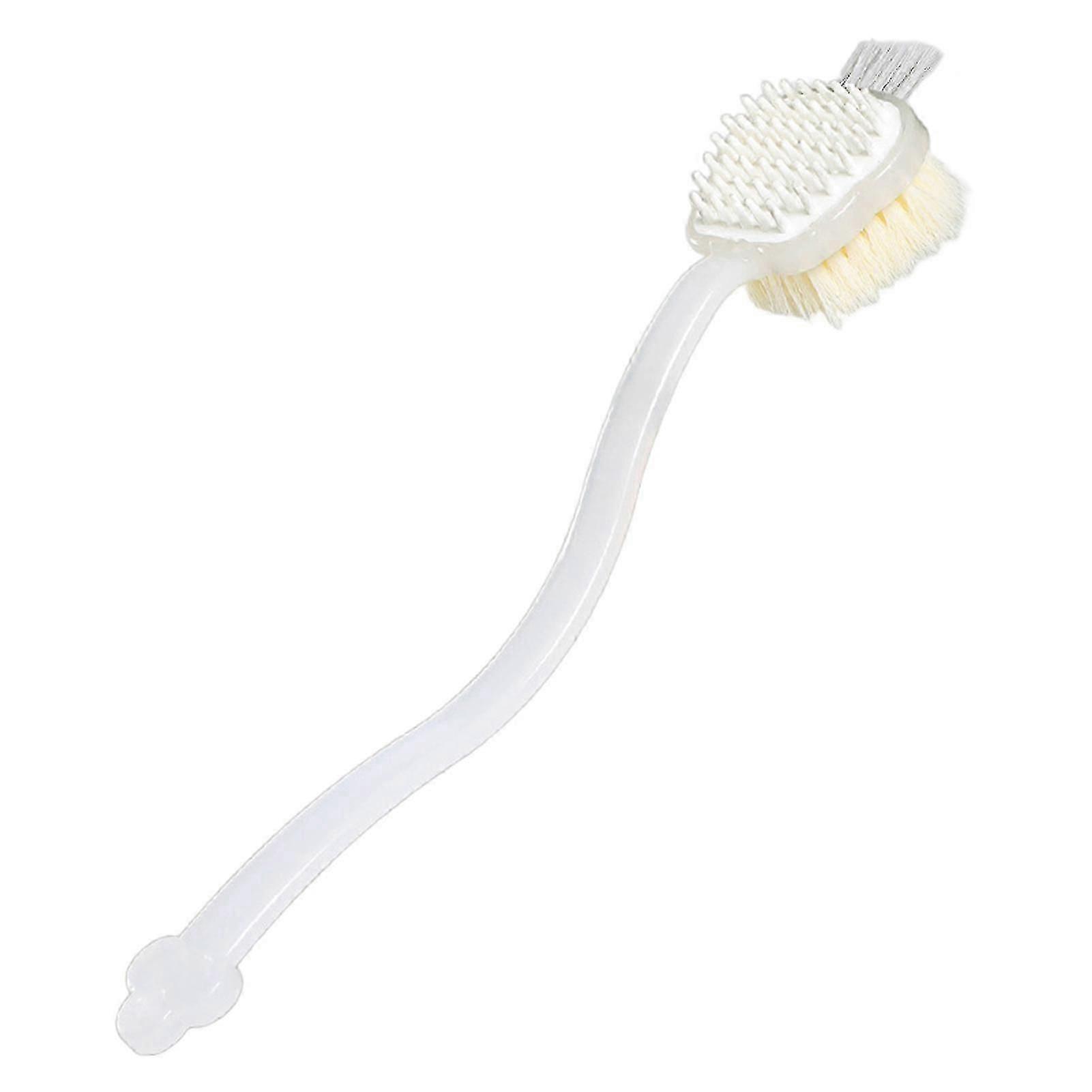Escova de banho com cabo longo e dupla face, escova de banho com cerdas macias, esfoliante corporal para banheiro doméstico