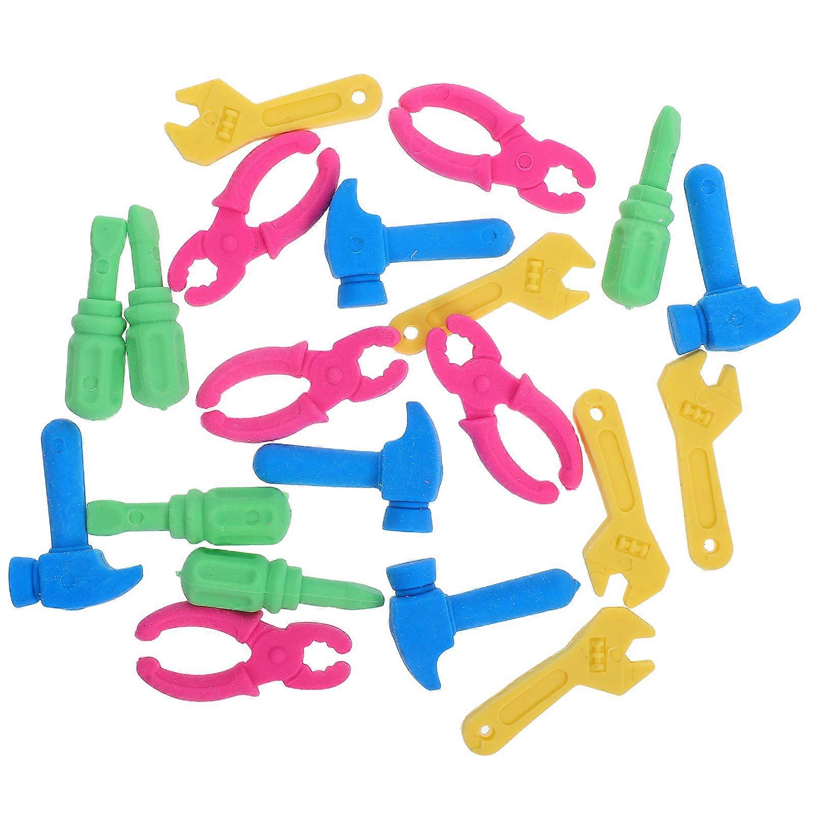 Scented Erasers For Kids Wrench Shaped Pencil Erasers Assorted Color Learning Aid Classroom Rewards 20Pcs