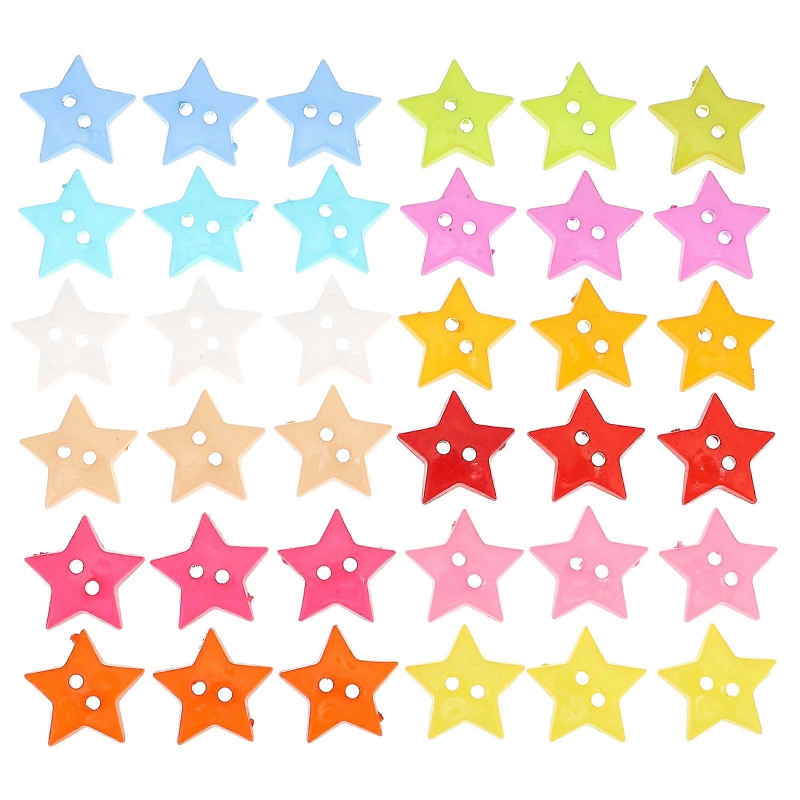 150pcs Creative Five-pointed Star Buttons Resin Color Buttons Resin Buttons