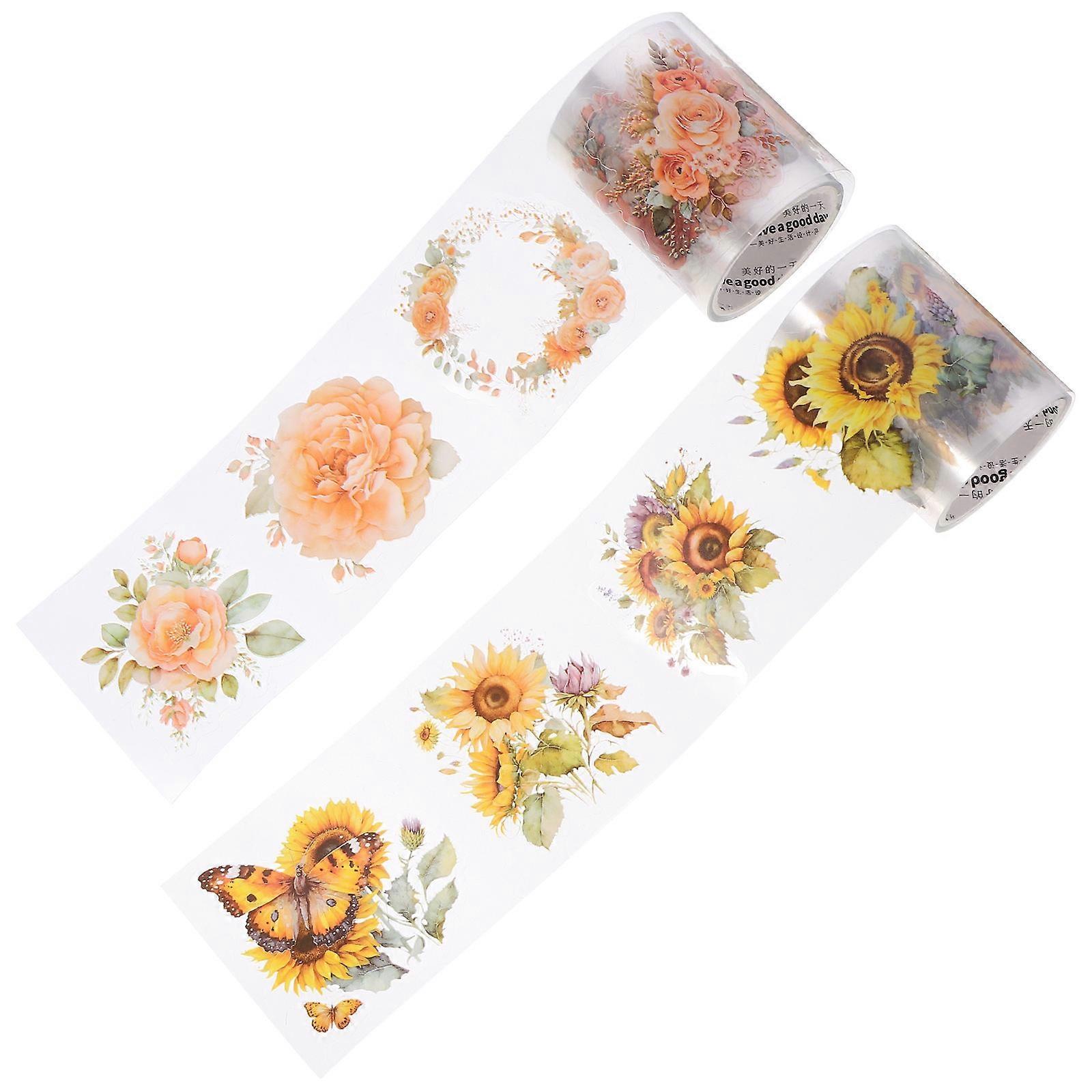 Rubans de journalisation esthétiques Rouleaux de scrapbooking décoratifs pour animaux de compagnie pour calendrier, agenda bricolage, emballage et projets de bricolage Sunflower Design