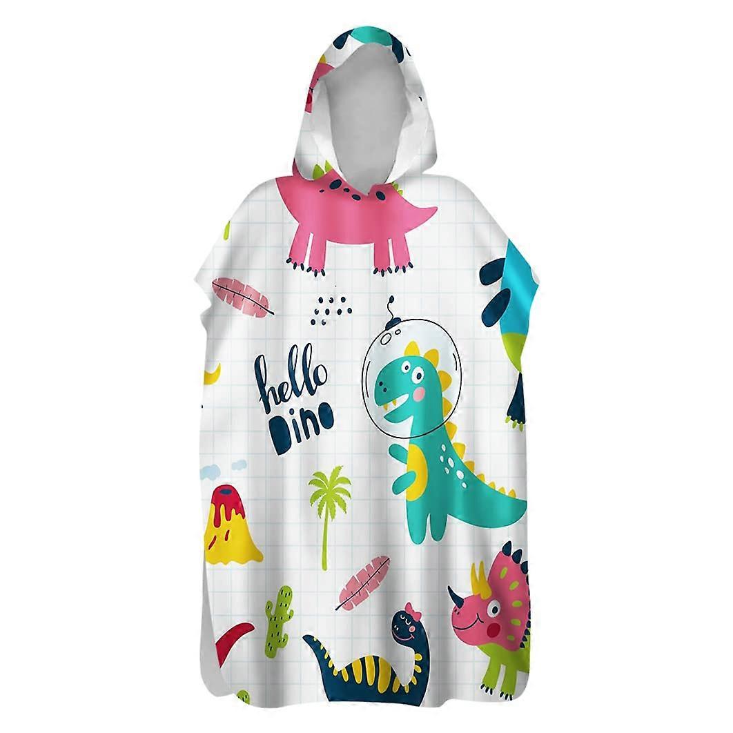 Treer Surf 3D Bath Poncho Quick Dry Microfibre Towel with Hood for Adults and Kids 60 x 110 cm Plain Beach and Bath Use