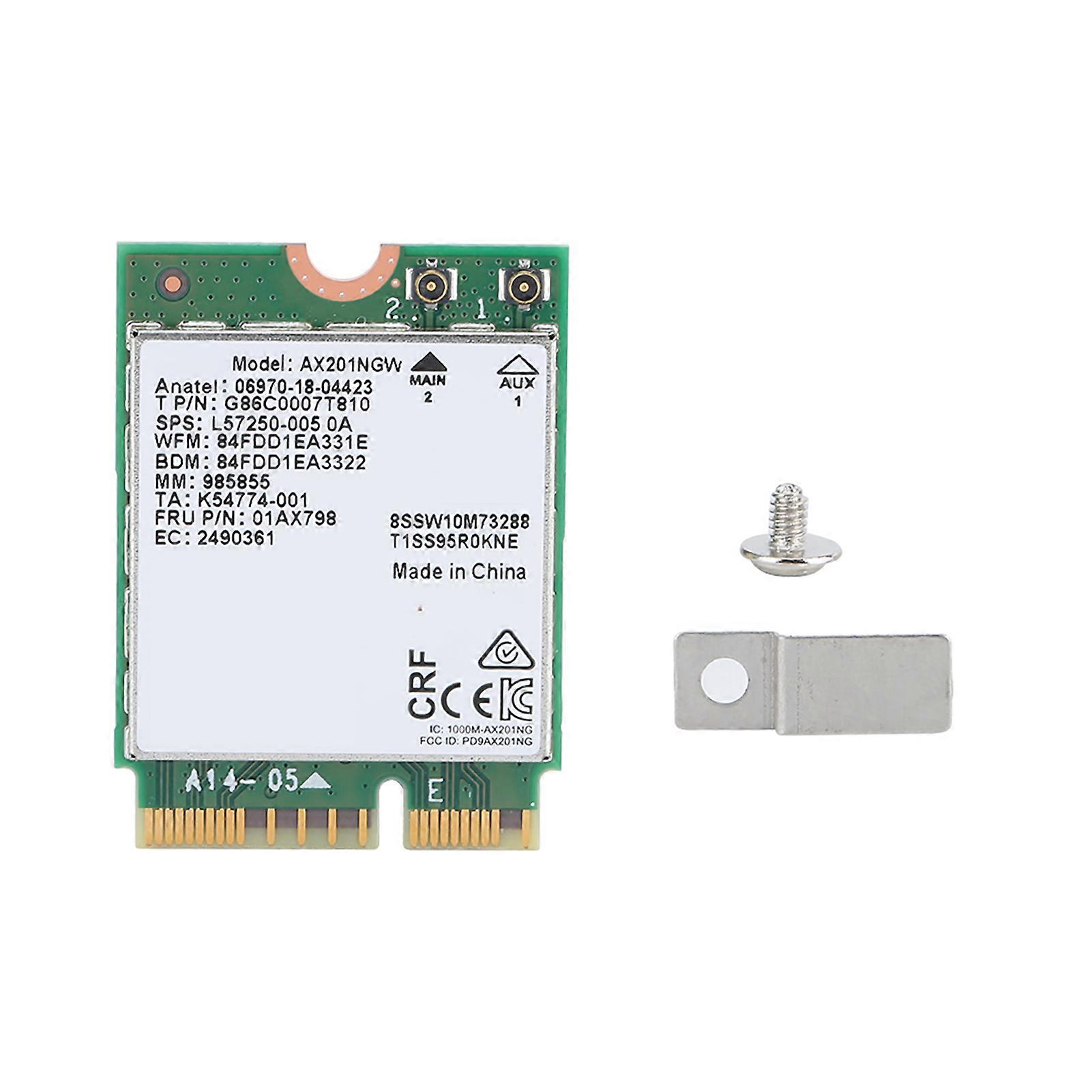 For Intel AX201NGW 2974Mbps WiFi6 M.2 CNIVo Dual Band Wireless Network Card With Bluetooth 5.0