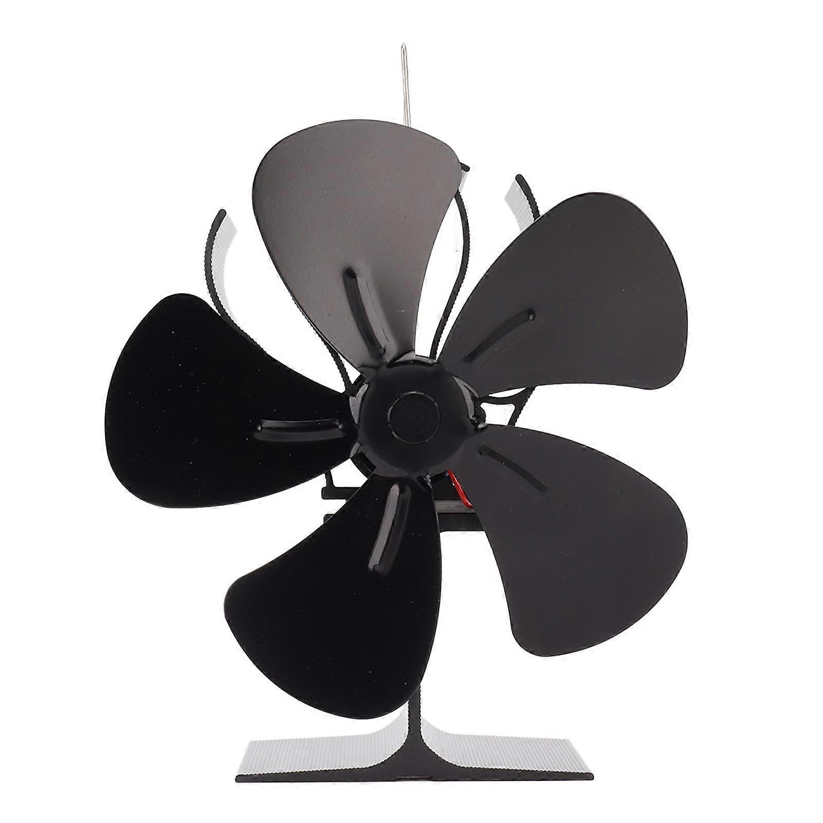 Ventilateur de cheminée à 5 pales avec moteur auto-générateur, alimenté par la chaleur, résistant aux hautes températures, pour la maison