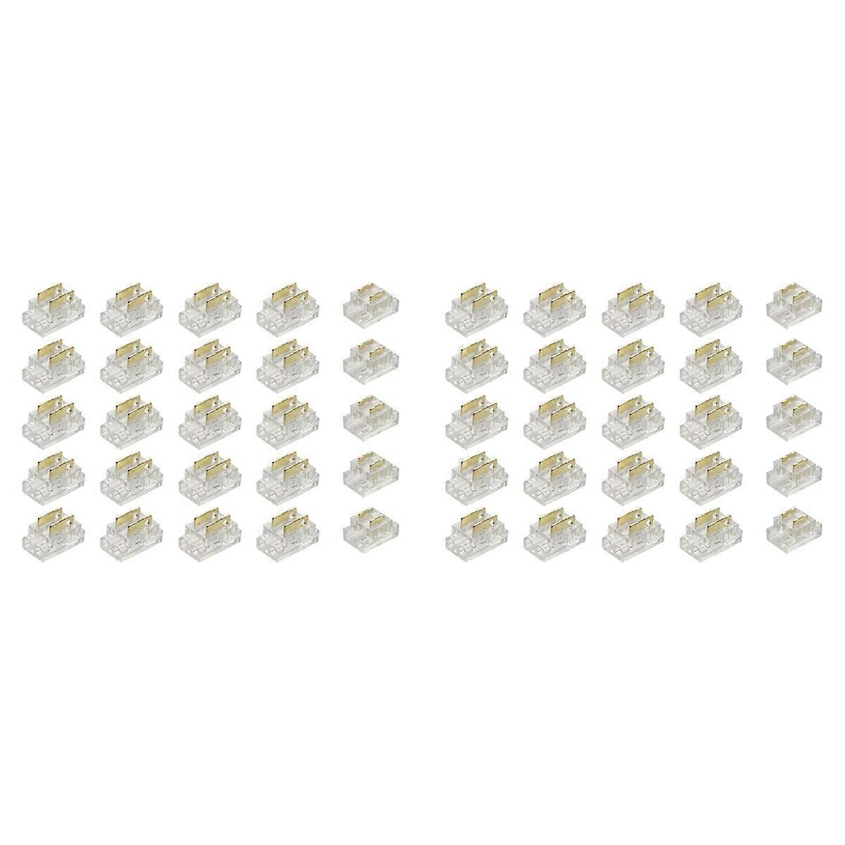 50PCS 2-Pin 5mm COB LED Strip Connector Kit for Strip-To-Wire and Strip-To-Strip Joints on 5V-24V DC