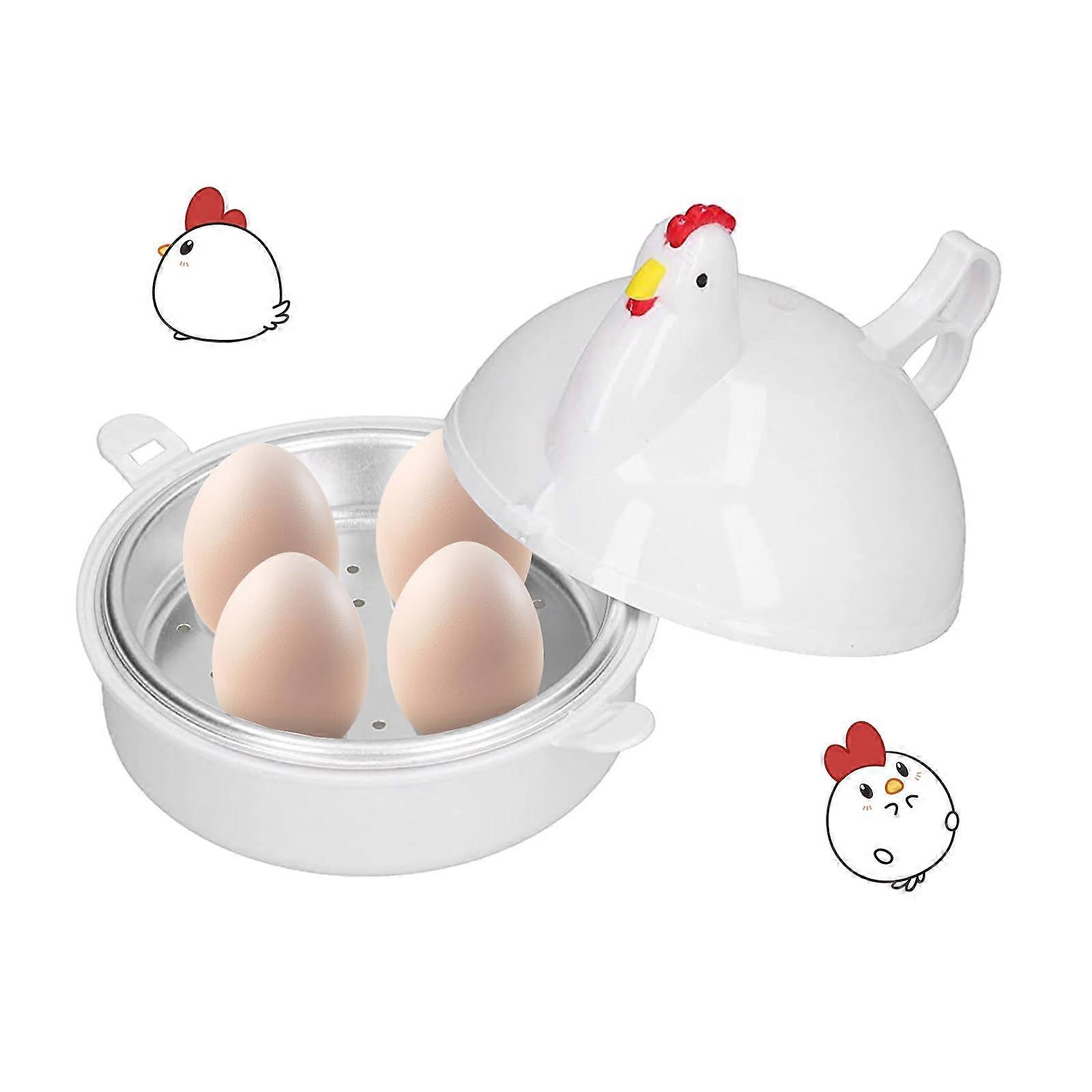 Microwave Egg Cooker with 4 Eggs Capacity, Chicken Shape Steam Boiler