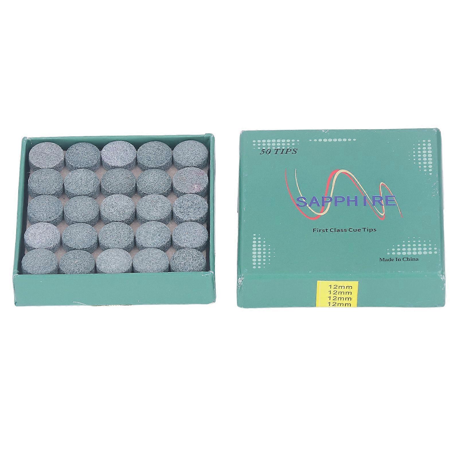 50pcs 12mm PU Replacement Tips for Pool Cues and Snooker Accessories