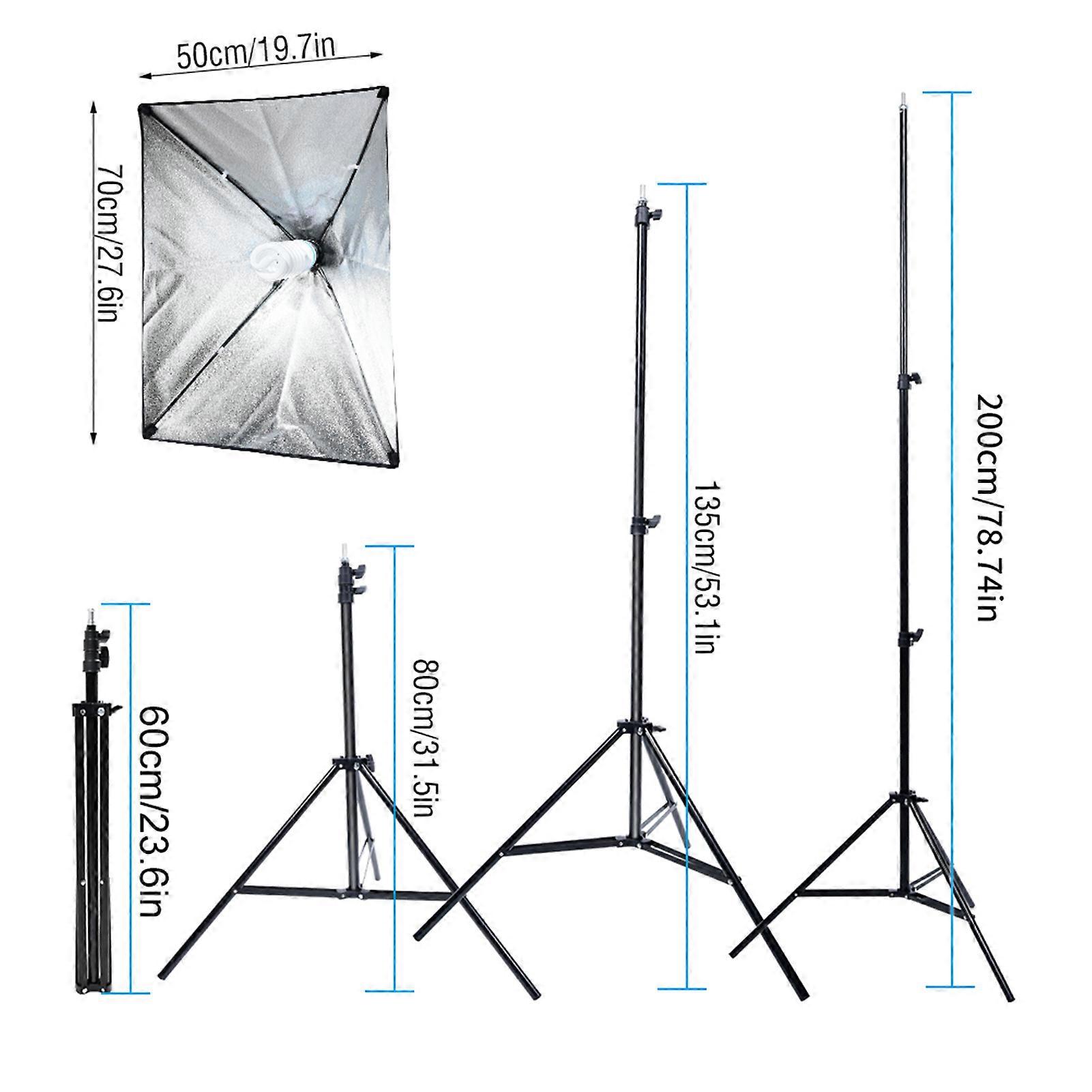 VBESTLIFE Photography Light Bulb Kit with 2m Light Stand and 50 x 70cm Softbox