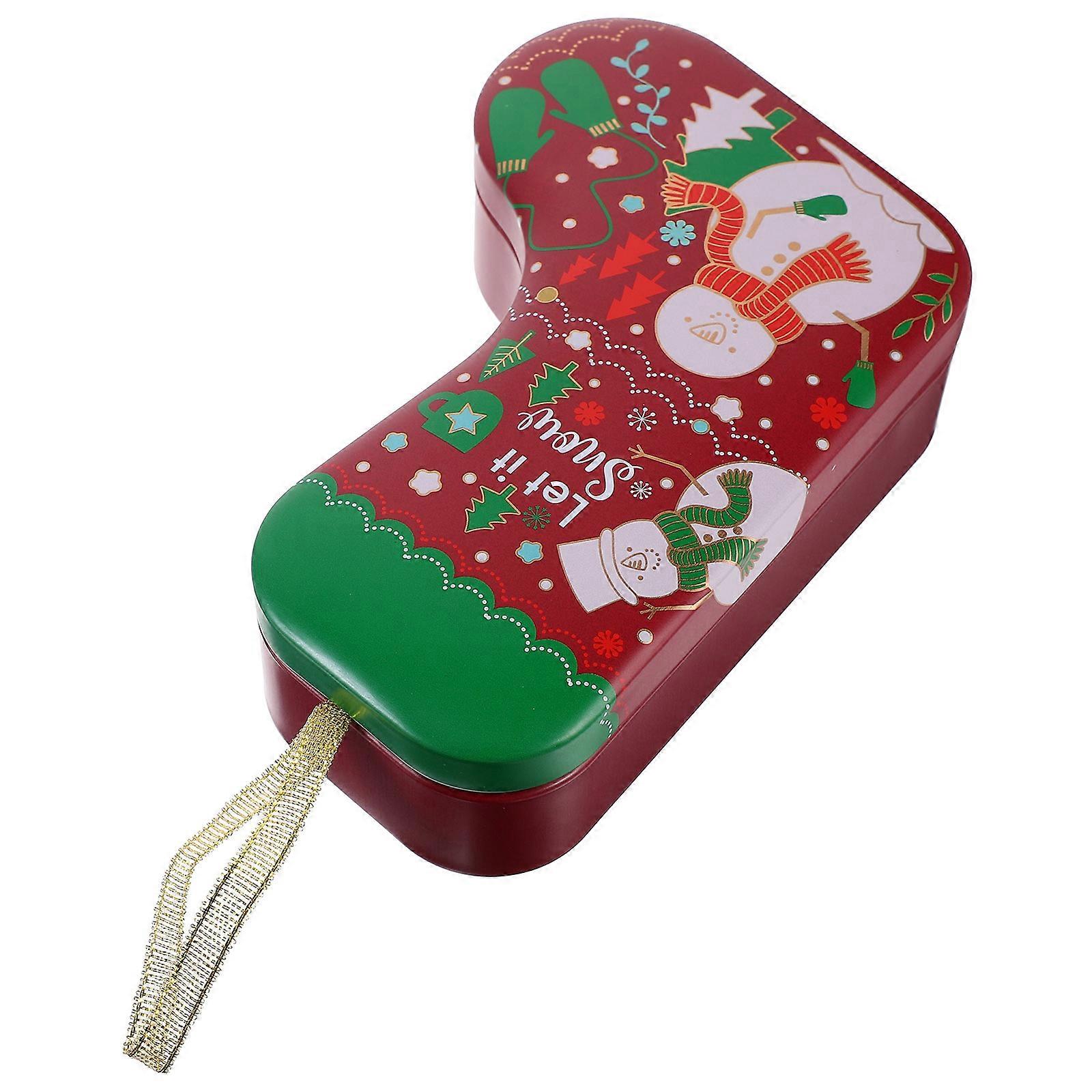 Christmas Candy Storage Tin Box with Lanyard – Large Capacity Gift Case for Biscuits and Sweets, Decorative Cartoon Tinplate Container & Hanging