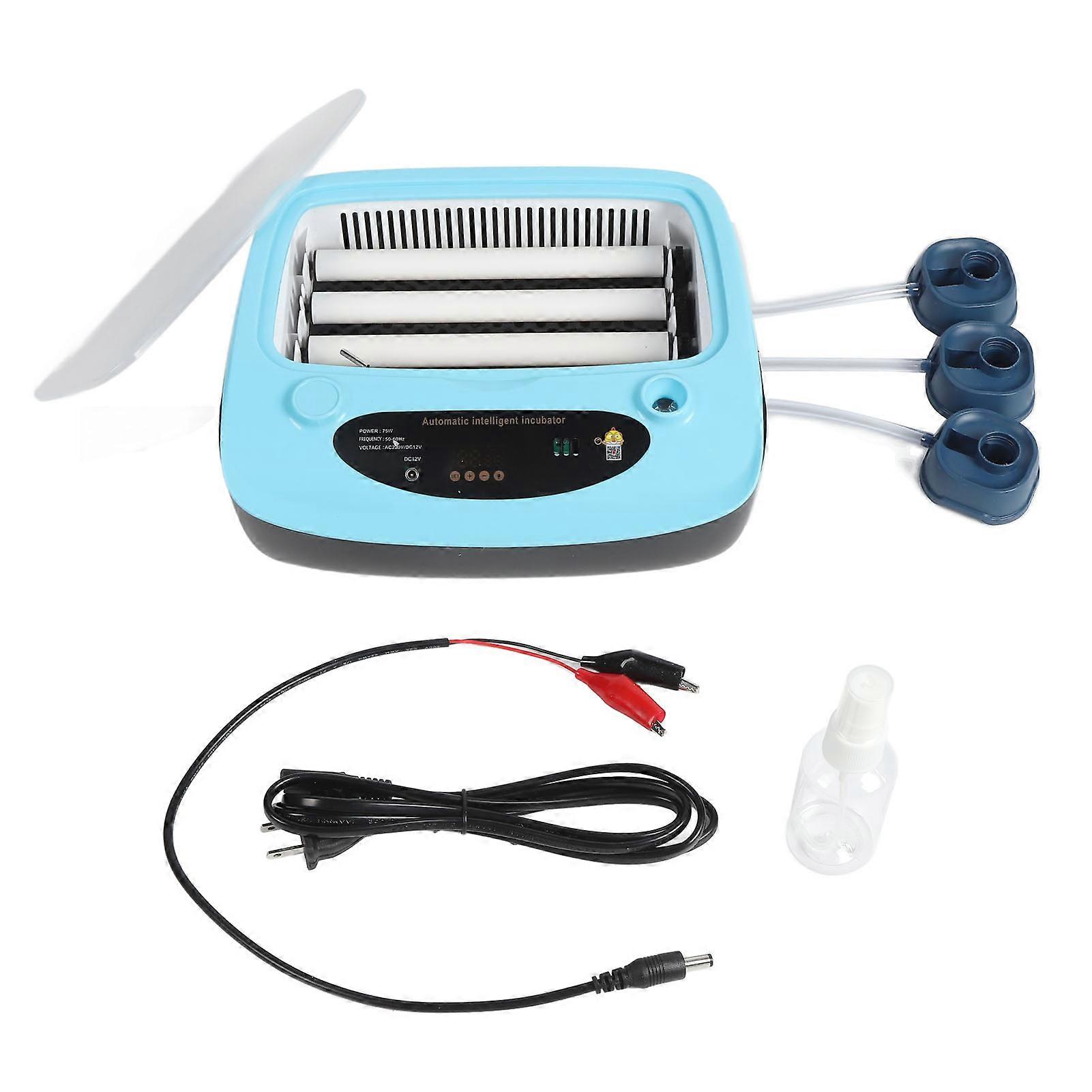 Automatic Egg Incubator Dual Power Supply Auto Water Adding Intelligent Egg Turner LED Egg Candler for Chicken Duck Goose 220V 9 Eggs CN Plug