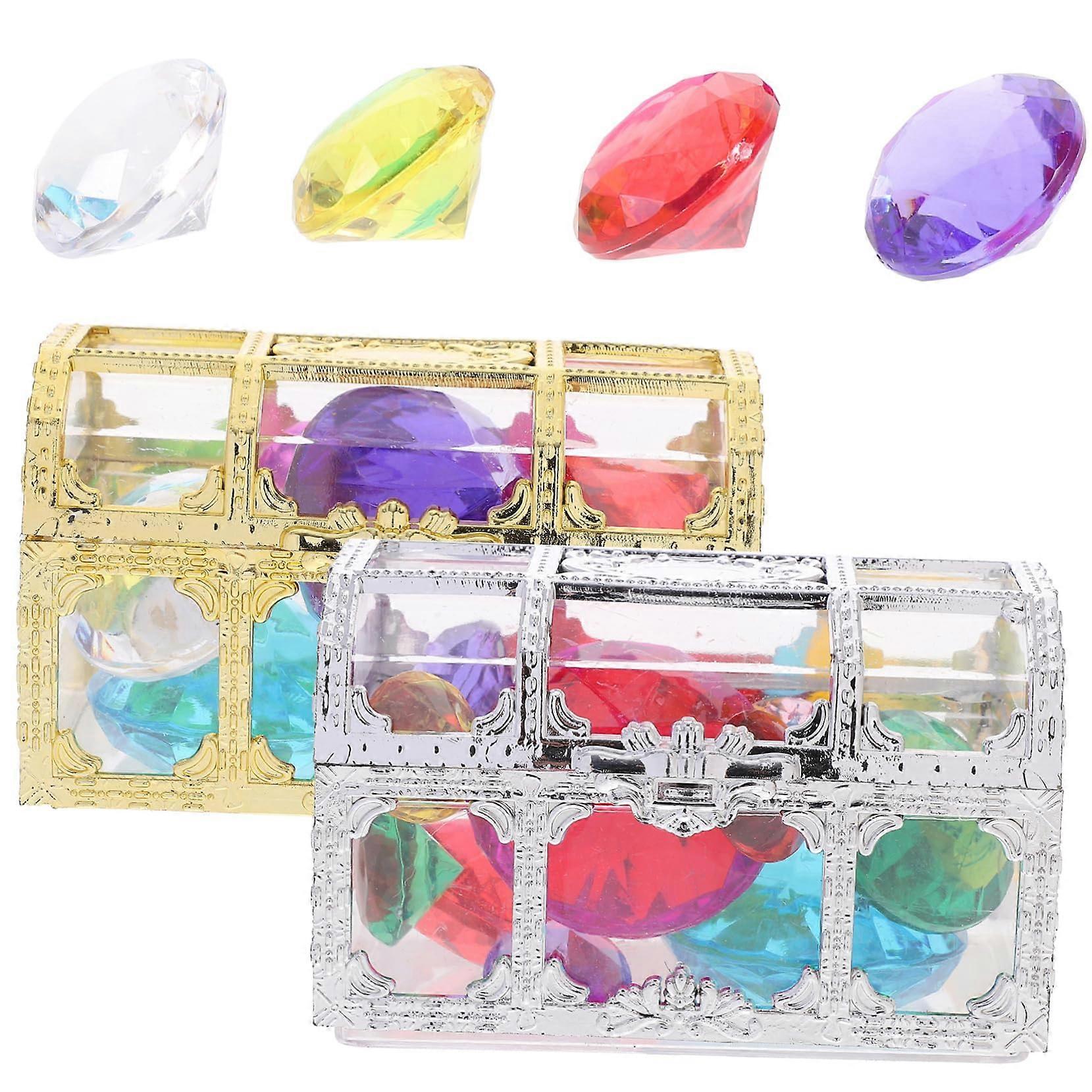 Artificial Gemstone Model Fake Gemstone Toy Set for Pool Diving, Home Decoration, and Kids' Play - Colorful Diamond Design