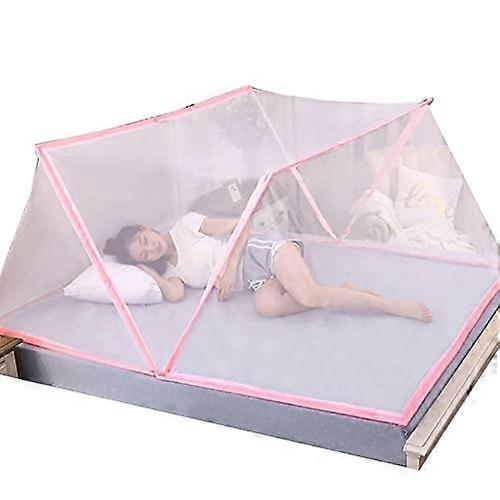 Foldable Mosquito Net for Travel, Bed Net 135x190x80 cm, Portable, Pink Canopy for Girls' Room and Sleeping Tents