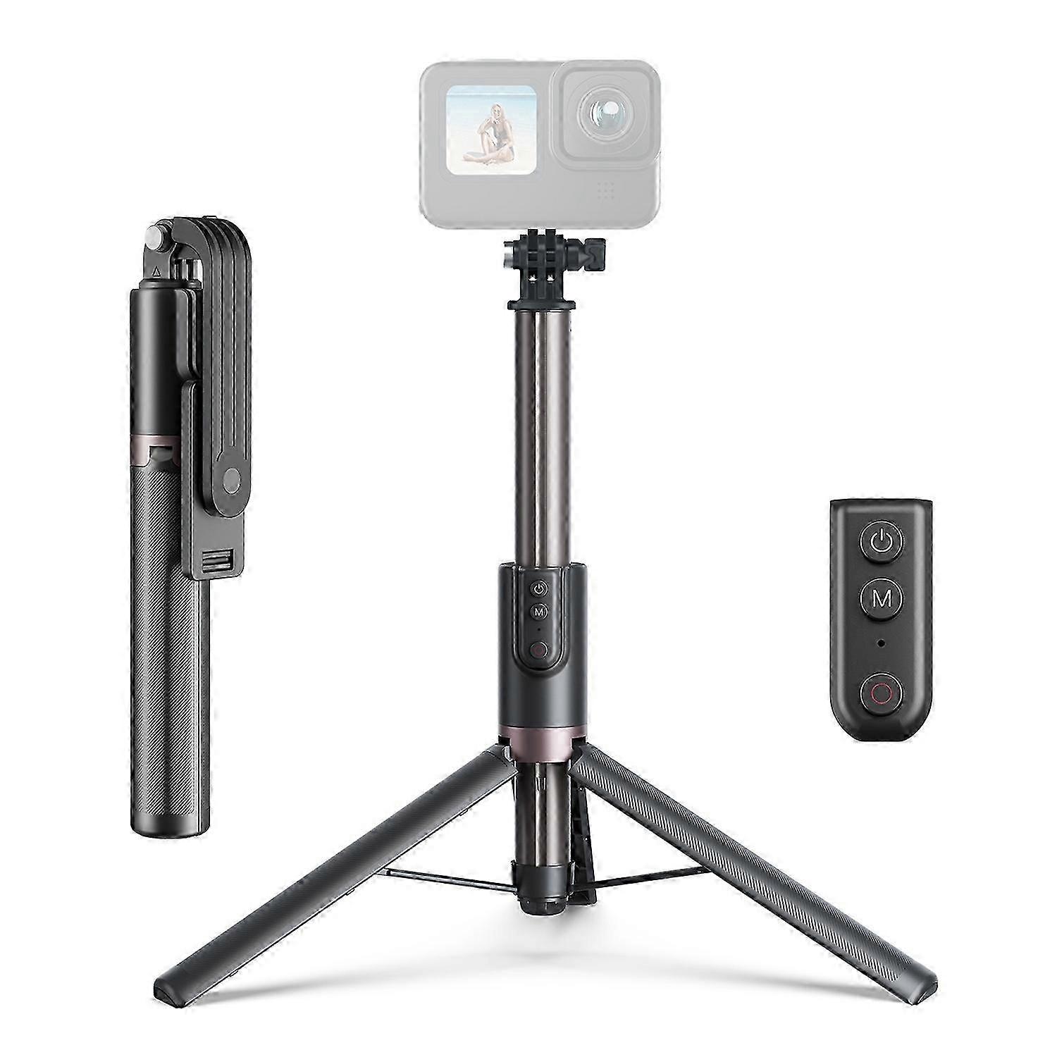 1.3m Telescopic Selfie Stick with Bluetooth Remote Control for Various Brands Camera Tripod