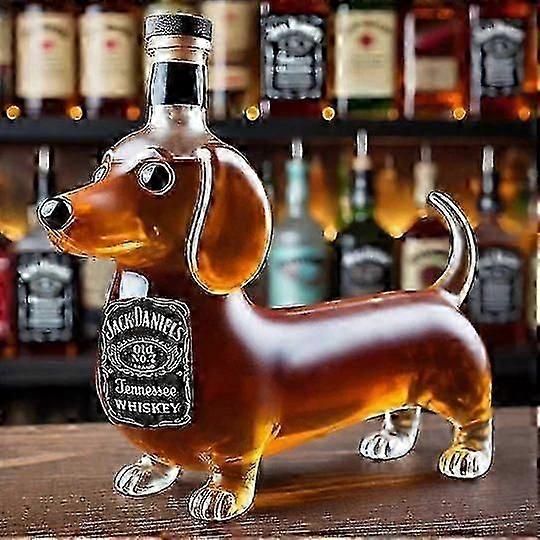 Dachshund Dog Whiskey Bottle, Fun Glass Dachshund Whiskey Bottle, Dachshund Dog Decoration, for Bar, Home, Office