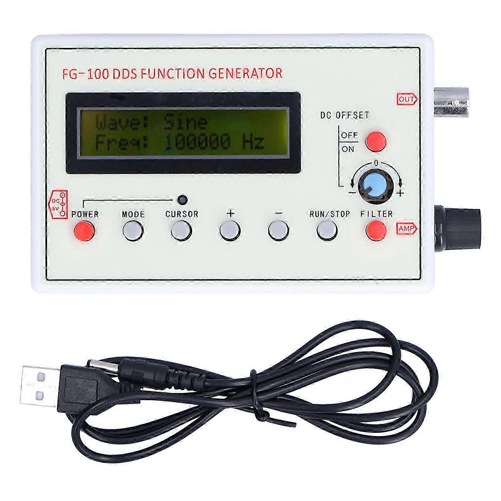 DDS Functional Signal Generator Sine Square Sawtooth Triangle Wave FG?100 1HZ?500KHZ DC 3.5?10V