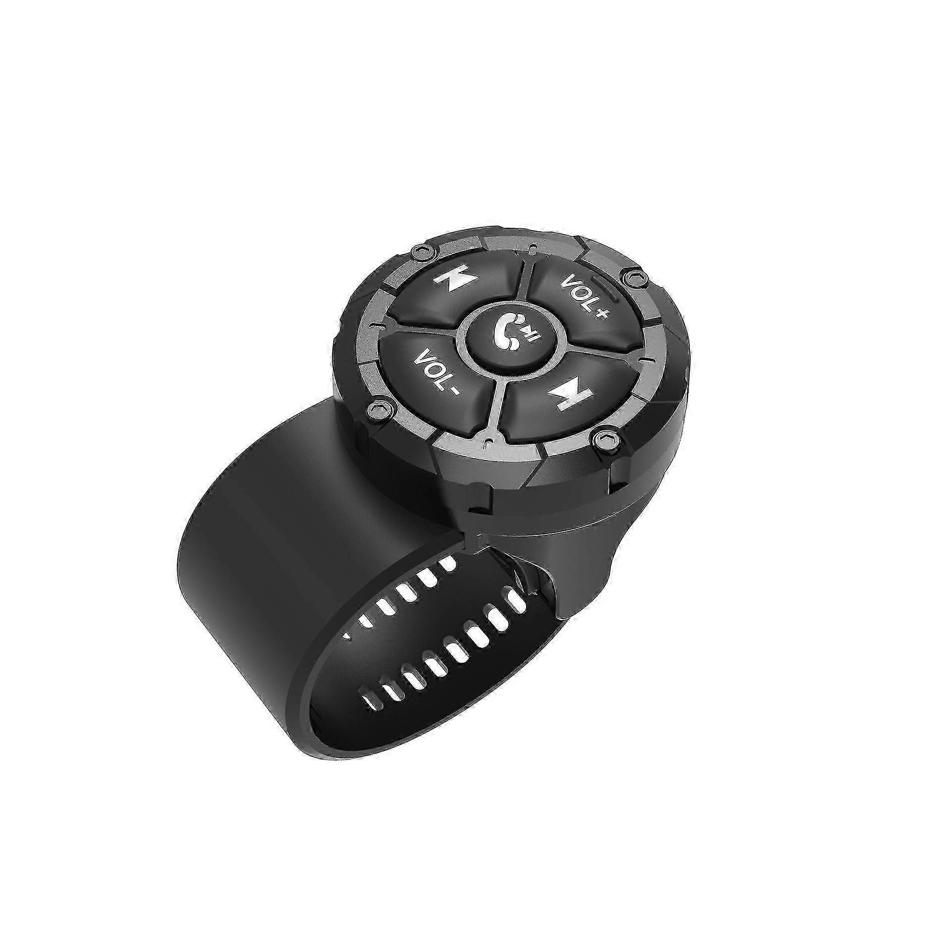 Wireless Bluetooth Steering Wheel Controller for Mobile Phones - Multi-Function Universal Button (Waterproof Black Style)