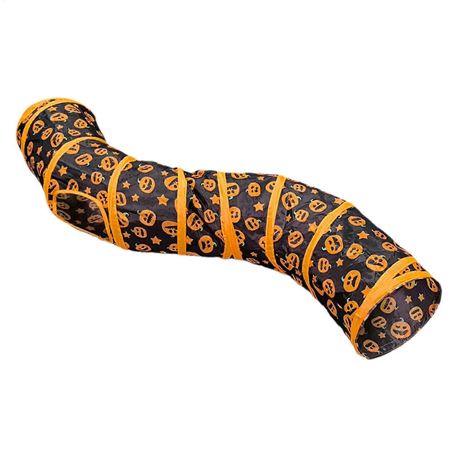Cat Tubes and Tunnels Cat Tunnel Kit Indoor Cat Toy Pumpkin Patterns Interactive Toy For Cats
