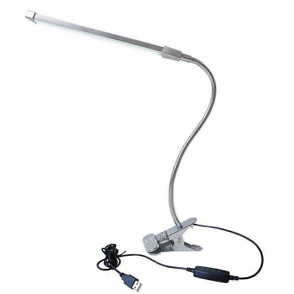 LED Desk Lamp 10W 36 LEDs 10-Level Dimmable Eye Protection Clamp Clip Light USB Powered White & Warm White