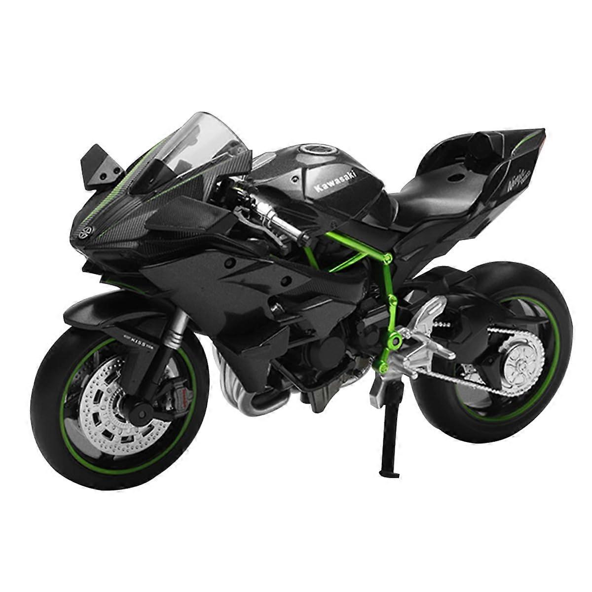 Alloy H2r Motorcycle Model 1:12 Scale Faithful Replica Comes With Decorative Base brown