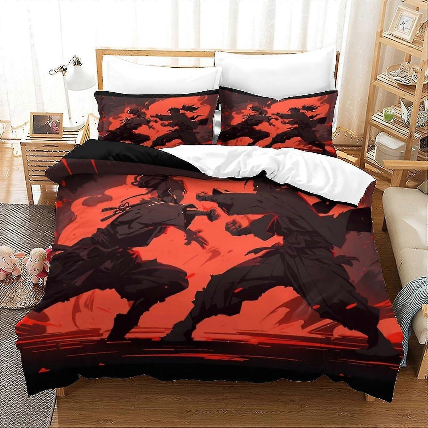 Wushu Karate Quality Duvet Set with Easy Care and Super Soft Luxury Bedding for Kids, Teens, and Adults - 3-Piece Set with Zipper Closure