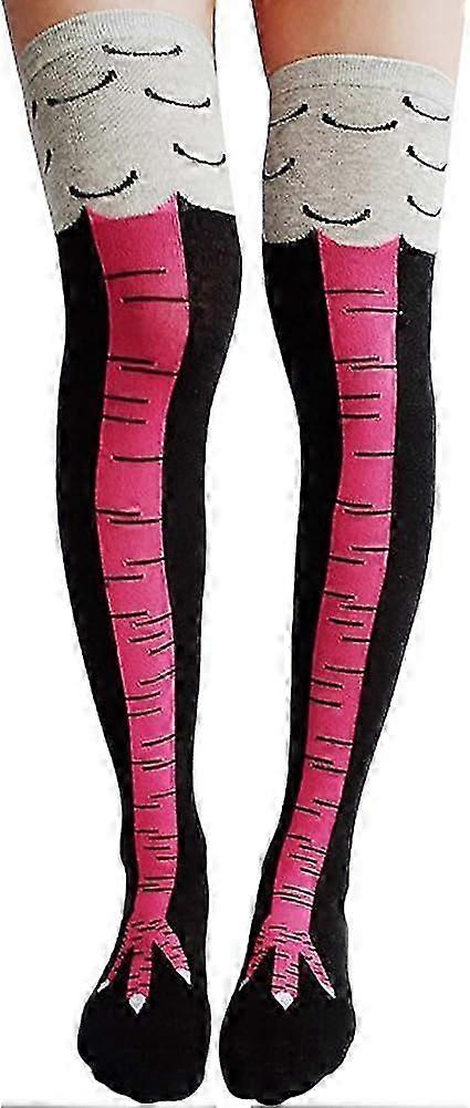 Chicken leg socks Chicken leg stockings are crazy and fun (rose red)