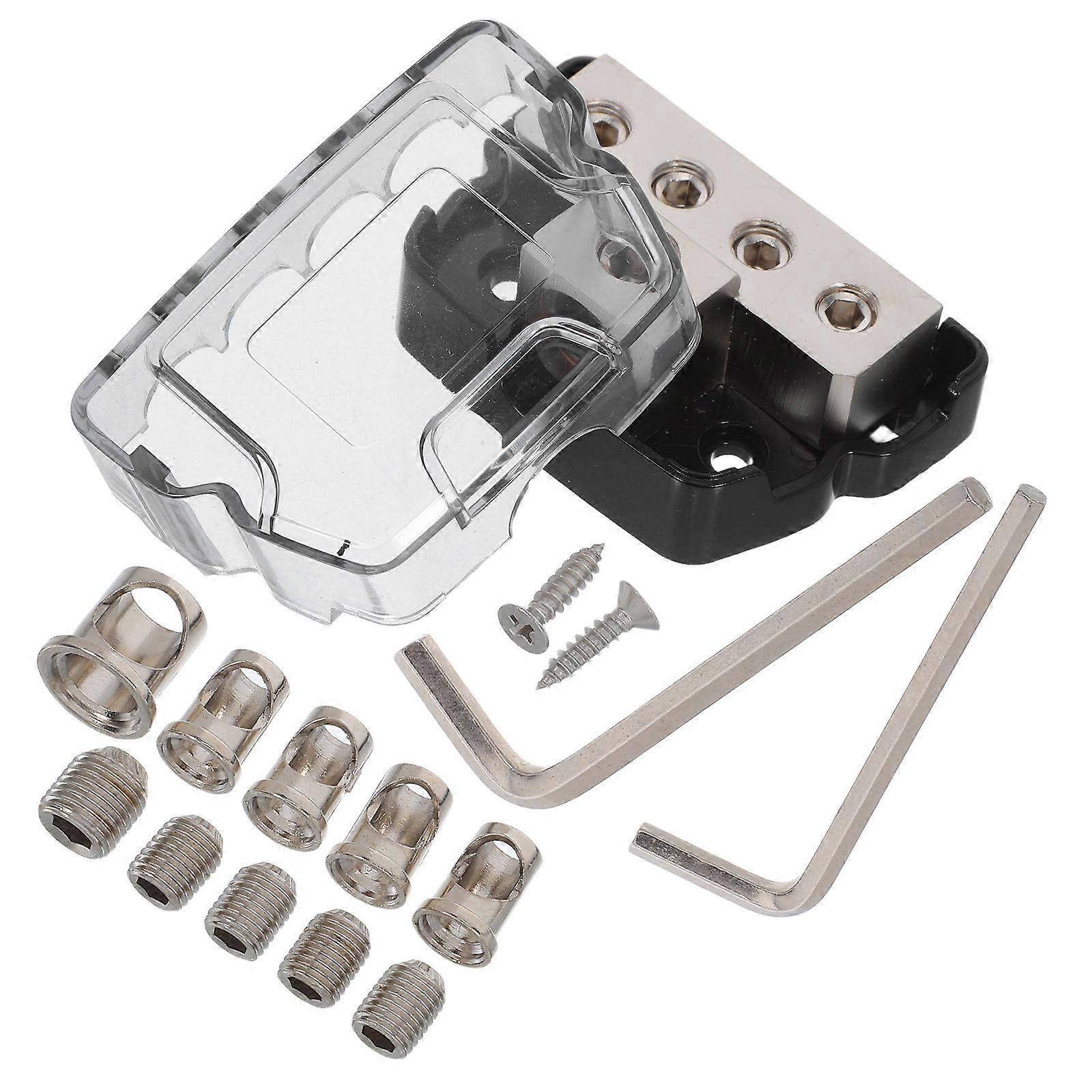 Distribution Blocks Car Audio Power Splitter Heat Resistance Sound Quality Enhancement ABS Material 1Set