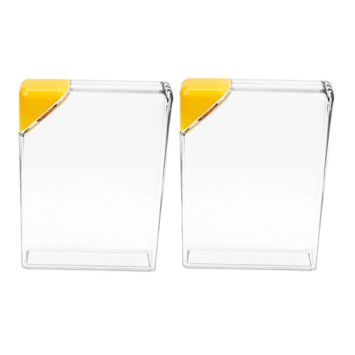 Creative Plastic Water Cups Pack of 2, Portable Flat Rectangular Water Bottles, Reusable Transparent Plastic Design