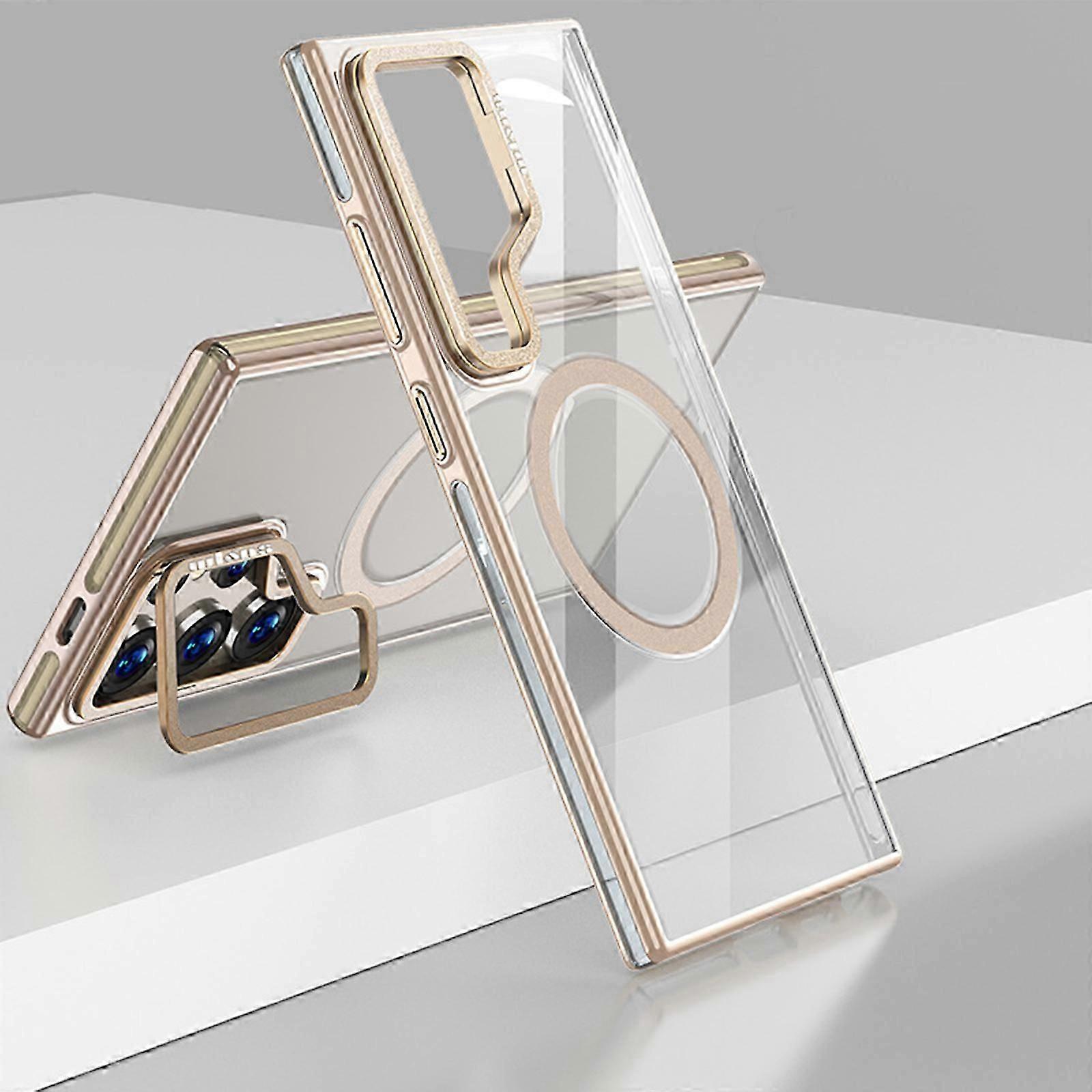 Galaxy S24 Ultra Case with Kickstand,[Compatible with Magsafe] Magnetic Clear Case S24 Ultra Phone Case