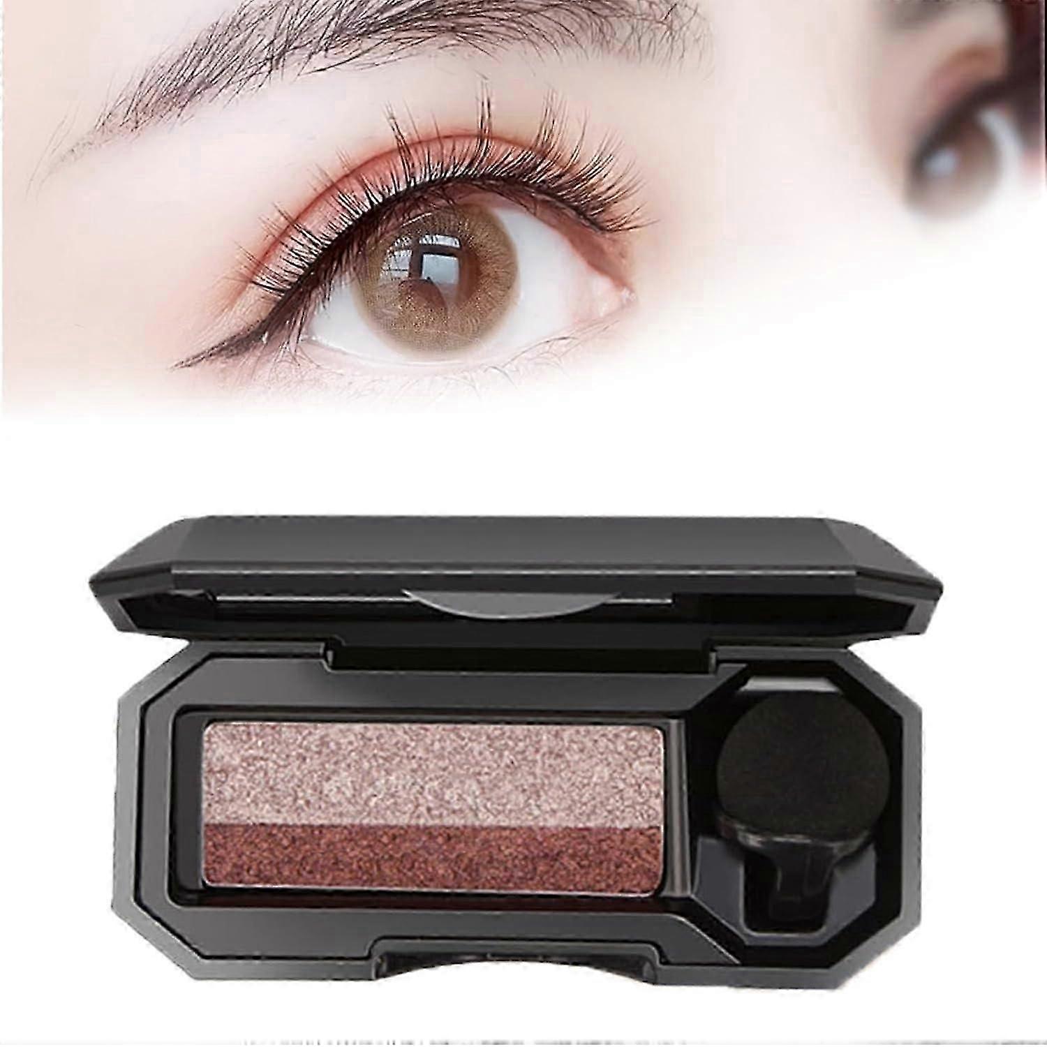 Fard à paupières bicolore, fard à paupières bicolore waterproof, fard à paupières paresseux bicolore, palettes de fards à paupières bicolores portables, dégradé de couleurs scintillantes