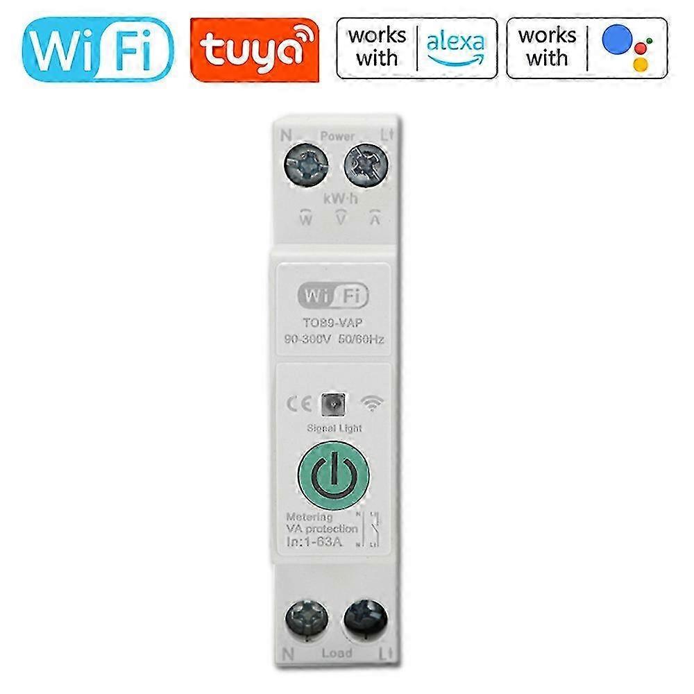 Tuya WiFi Intelligent Switch Portable Home Automation DIY Breaker Timing Control Voice Control Switch Compatible with Google Assistant and Alexa