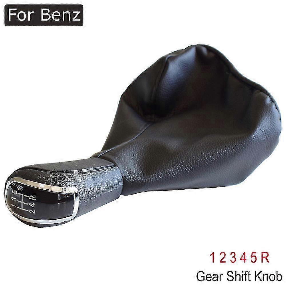 Shift Knob For Mercedes C-class W202 W208 E-class W210 W203 S203/w245 W169 (04-12)/w168 (97-04) Gaiter Boot Cover-5r-speed-black