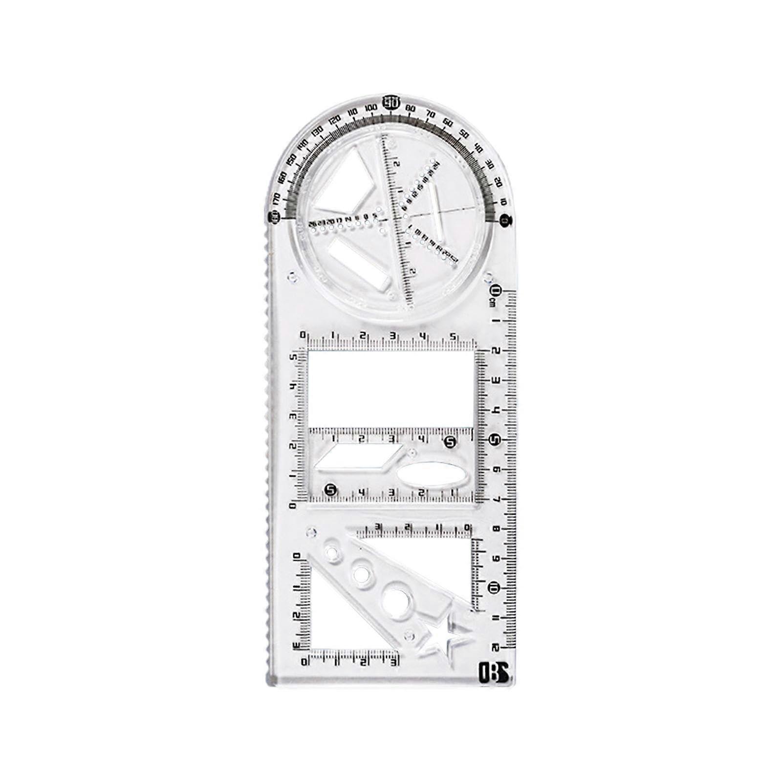 Multifunctional Geometric Ruler, Drawing Stencil for Students, Office, Style A
