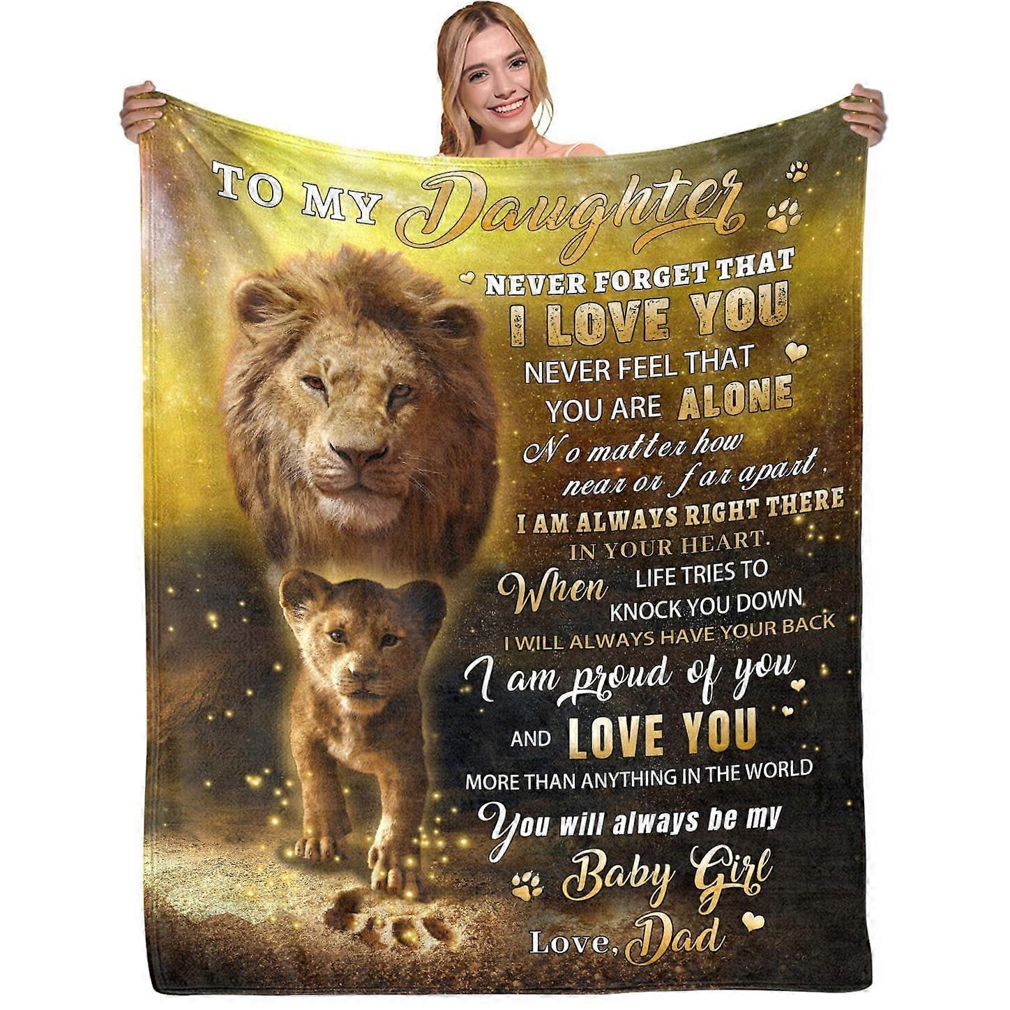 Birthday gifts for daughter from father, soft flannel throw blanket, 152.4 x 203.2 cm