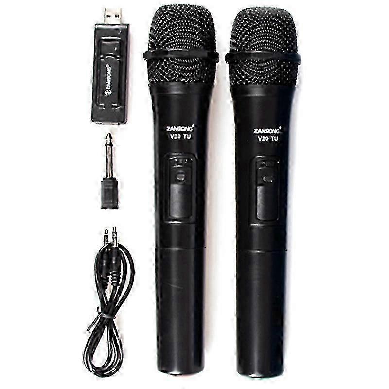 Uhf Usb 3.5Mm Wireless Microphone Handheld Mic with Receiver for Karaoke Speech Loudspeaker V20 js
