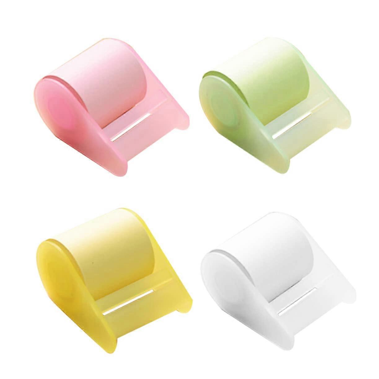 Pack Of 4 Roll Notepads For School, Pastel Self-Adhesive Sticky Notes, Adhesive Strips And Tape Included, Cute Notepads