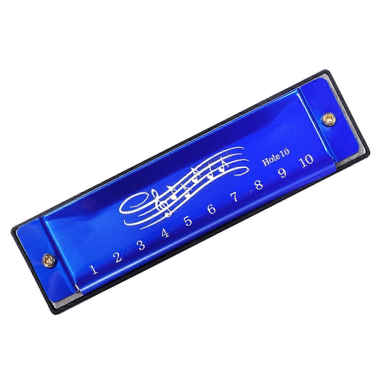 Harmonica for Children C Button Metal Abs Blue