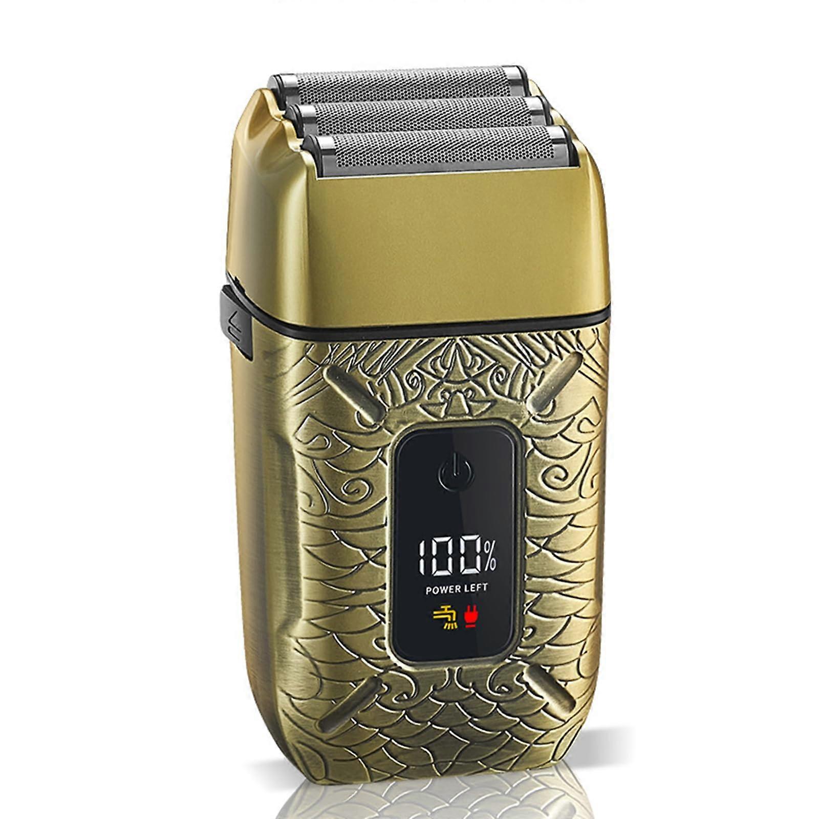 Electric Beard Trimmer for Men with 3 Heads Shaving Foil Shaver Bald Razor Full Body Razor Washable Dry Wet Rechargeable with Digital Display