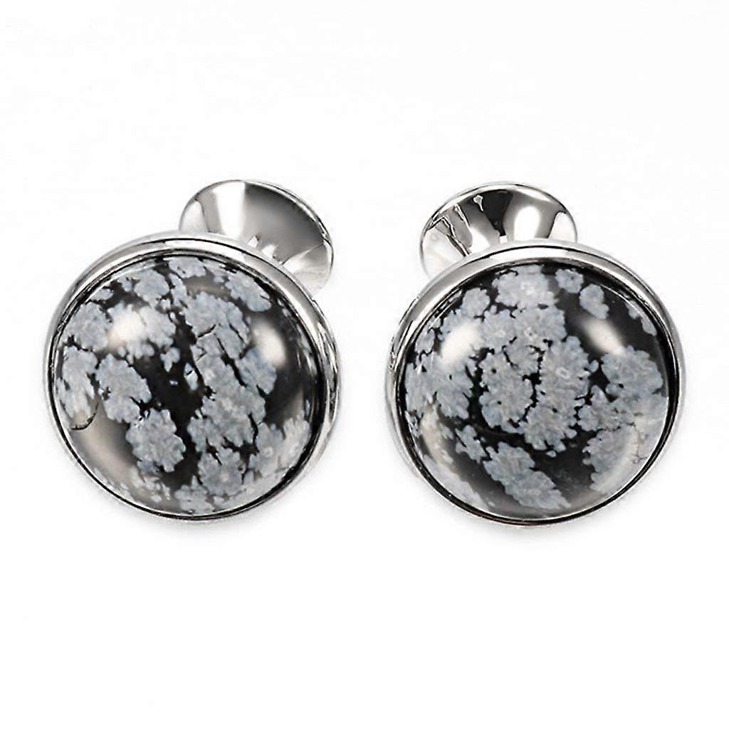 Shirt Cufflinks for Men Buttons Model A Silver Stone Cufflinks