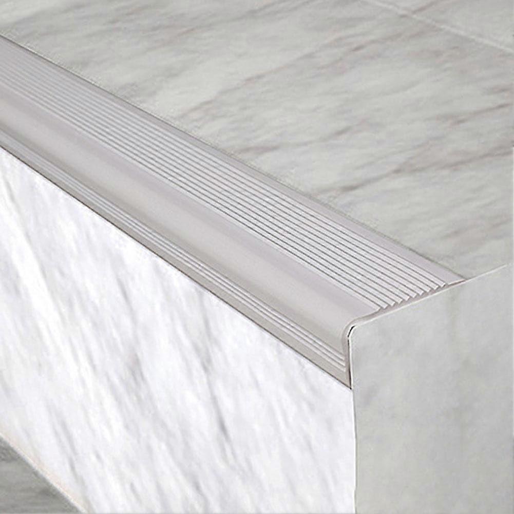 PVC Anti-Slip Stair Edge Profile, Self-Adhesive 200cm Non-Slip Step Strip for Stairs, Floors, and Steps