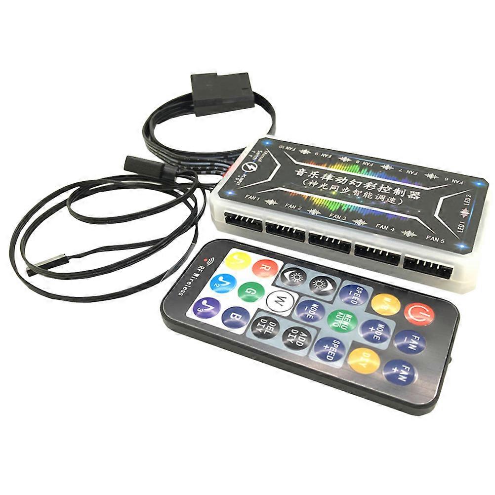 USB ARGB Controller for Tech Enthusiasts with Control LED Strips and Adjust Fan Speed for PC Building 8X4X2CM Black 1Set