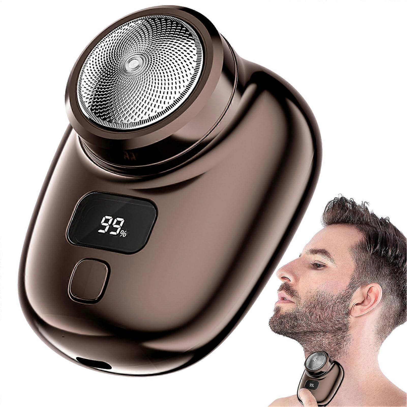 Bald Head Shavers for Men, Compact Electric Razor for Face and Head, Ergonomic Travel Shaver with Powerful Motor