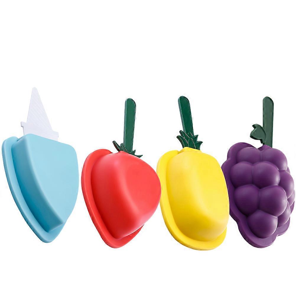 Silicone Ice Cream Mold Cartoon Shape Diy Design For Summer Use 4Pcs
